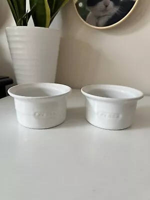 Pyrex White Ceramic Ramekins Set Of 2 - 2”x4” • £0.99