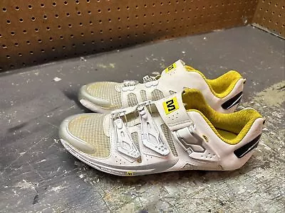 RARE MAVIC ERGORIDE White CYCLING SHOES Sz Mens 9 With Cleats • $23.99