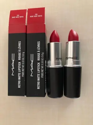 2 X MAC Cosmetics RETRO MATTE LIPSTICK  * 709 TOKYO RUBY WOO  *  NEW IN BOX • $19.99