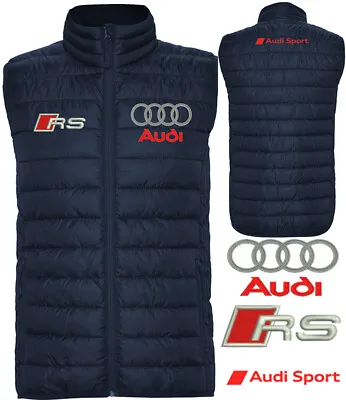 Audi Sport Sleeveless Jacket Gilet Vest Sport Embroidered Logos Tuning Racing RS • $46.98