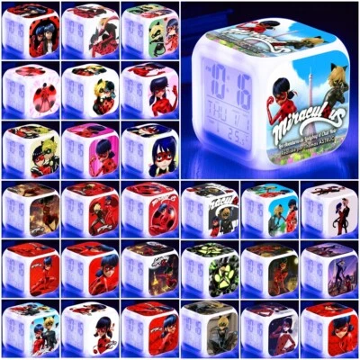 $11.99 • Buy Miraculous Alarm Clock LED Digital Color Changing Night Light Cube Clock Gift