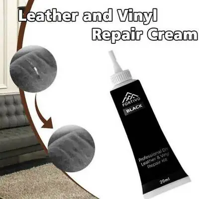 Black Leather And Vinyl Repair Kit - Furniture Couch Car Seats Sofa Jacket ^ • $3.08