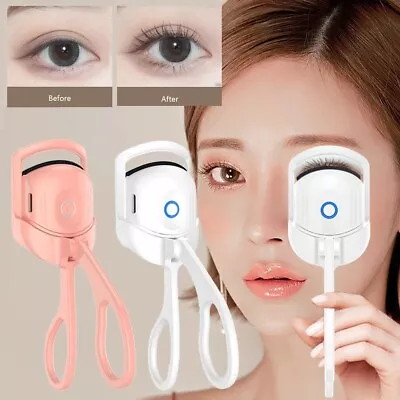 Electric USB Rechargeable Mini Long Heated Curler Eyelashes Makeup Beauty Tool • $19.99