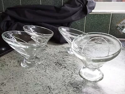 Set Of 4 Carte D'or Glass Ice Cream/dessert Dishes/bowls • £22.99