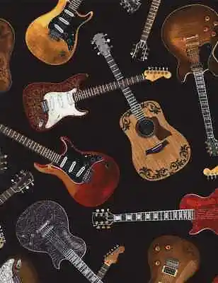 Guitar Fabric BTY  Timeless Treasures C1611 Music Cotton TheFabricEdge • $15.25