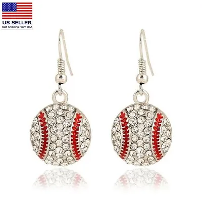Fashion Women Crystal Jewelry Earrings Baseball Basketball Football Sports 1067 • $9.99