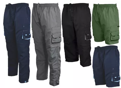 Mens Zip Off Cargo 3 In 1 Trousers Tracksuit Sport Casual Bottoms 3/4 Shorts  • $18.64