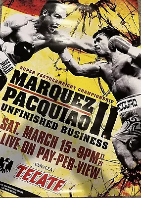 Manny Pac-Man Pacquiao Vs. Juan Manuel Marquez II Tecate Boxing Fight Poster • $90