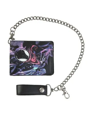 Bioworld Merchandising Spiderman Venom Bi-Fold Wallet W/ Chain • $20
