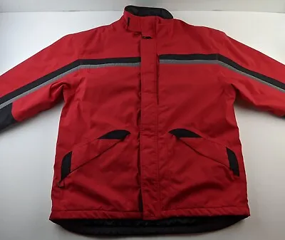 Cabela's Goretex Thinsulate Lined Coat Men L Red Reflective Biker Snow Jacket W • $79.80