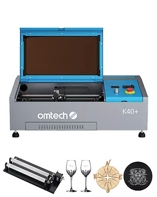 OMTech 40W CO2 Laser Engraver 8 X12  Laser Engraving Machine With Rotary Axis • $659.99