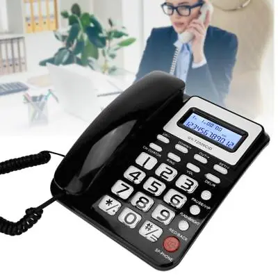 Speaker Caller Recorder Landline Phone - Black Corded Telephone • £24.36