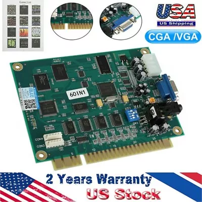 60-in-1 Multicade PCB Board CGA/VGA Output For Jamma Classic Arcade Video Game • $37.99