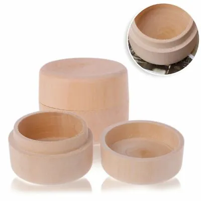 Round Wooden Storage Boxes Ring Box Vintage Natural Craft Jewelry  Accessories • $11.66