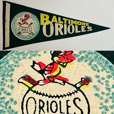 1950's Baltimore Orioles Mini Pennant Mlb Baseball 4x9 Maryland O's Vintage • $24.95