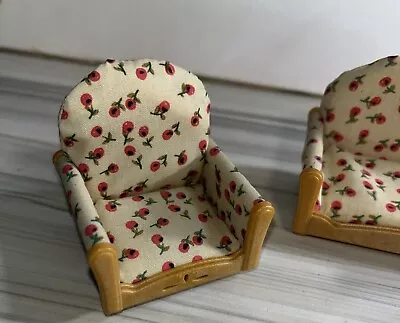 Vintage Dollhouse Couch Set Calico Critters Mini Couch And Chairs • $8