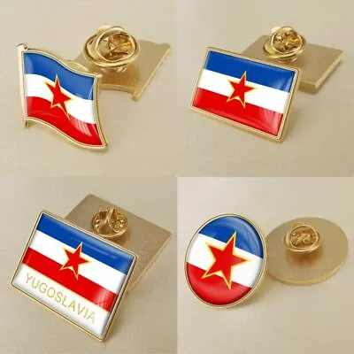 Coat Arms Yugoslavia Map Flag National Emblem Brooch Badges Lapel Unisex Jewelry • $21