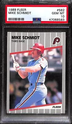 1989 Fleer #582 Mike Schmidt PSA 10 47068583 • $25.44