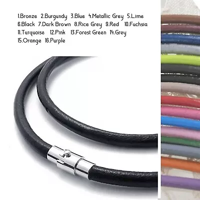 3mm Leather Necklace Cord With Stainless Steel Magnetic Clasp Men's Women's   • $9.95