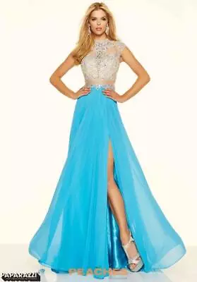 NWT Mori Lee 98080 Prom Pageant Gala A-Line Long Dress Blue Size 10 • $199