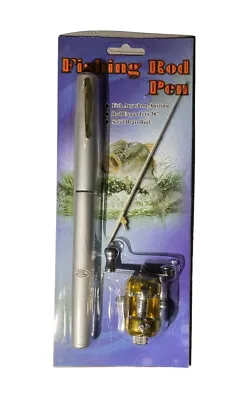 38  Portable Pocket Telescopic Mini Pen Fishing Rod Brass Spinning Reel Combo • $12.95