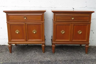 Heritage Mid Century Modern Nightstands Side End Bedside Tables A Pair 5202 • $895