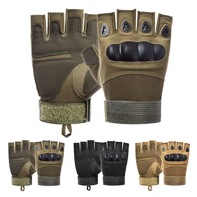 Tactical Half Finger Gloves Men's Army Military Combat Police Patrol Fingerless • £9.99