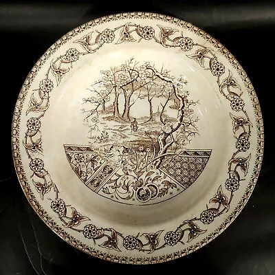 Antique T&R Boote Yosemite Brown Transfer Pattern Soup Bowl 1883 England S-2H • $40