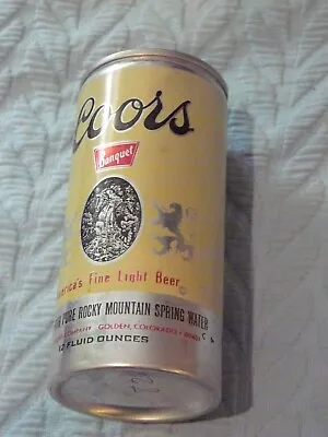 Vintage Coors Banquet 12 Oz Aluminum Beer Can Pull-Tab/ Top Open Golden CO 1970s • $9.99