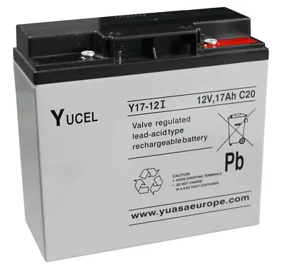Yuasa Yucel Y17-12i 17ah 12v Sealed Lead Acid Battery. • £29.99