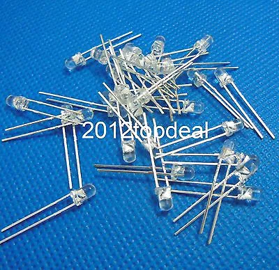 100PCS LED Diode 3MM White COLOR BLUE LIGHT Super Bright • $1.19