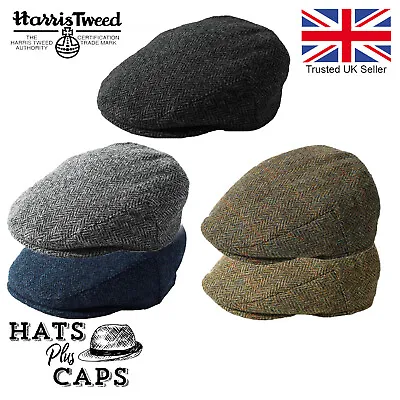 £27.99 • Buy Genuine Harris Tweed Flat Cap 100% British Wool Scottish Stornoway Bunnet Hat