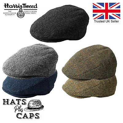 Genuine Harris Tweed Flat Cap 100% British Wool Scottish Stornoway Bunnet Hat • £27.99