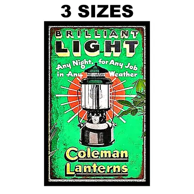 Coleman Sign Sticker  Vintage Replica Camping Coleman Lanterns  3 Sizes • $4.97