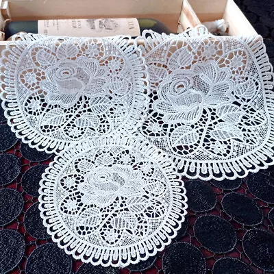 White Round Cotton Crochet Lace Doily Handmade Placemat Flower Coaster Mat UK • £2.92