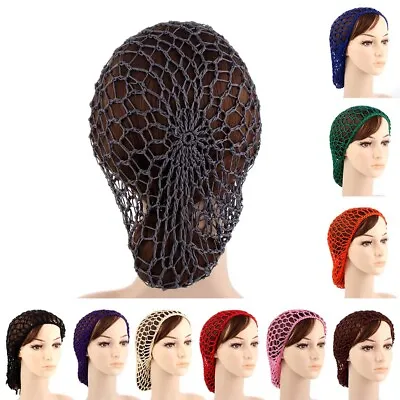 Hair Accessories Wide Soft Rayon Crocheted Hairnet Wigs Mesh Snood Head Bands • £3.70