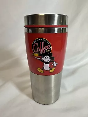 Disney Mickey's Really Swell Coffee Brand Red Travel Tumbler Mug Mickey Mouse • $15.21