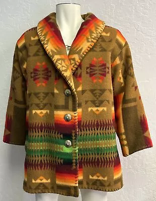 Unique Pendleton Beaver State Chief Joseph Wool Coat Sterling Buttons 44” • $345