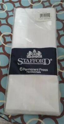 💥brand New‼💥stafford ~ White Handkerchiefs ~ Permanent Press 16  ~ 6 Pack👔👞 • $5.97