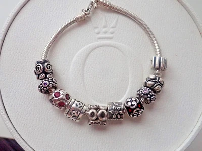$175 • Buy Sterling Silver Bracelet (19 Cm) With 10 Authentic Pandora Charms