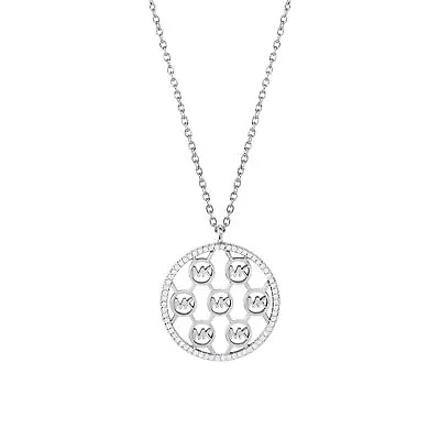 MICHAEL KORS Womens Necklace MKC1477AN040 925% Silver Logo MK • £76.91