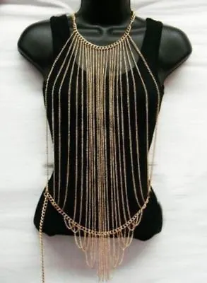 £10.99 • Buy Women Harness Crossover Body Belly Chain Necklace Jewellery Beach Bikini