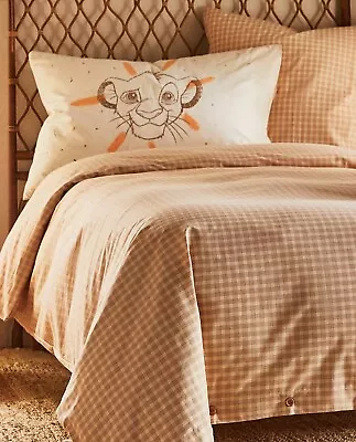 $59.40 • Buy ZARA HOME - BROWN CHECK PRINT DUVET COVER 150 X 220 Cm