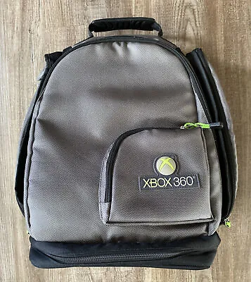 XBOX 360 Backpack Protective Carrying Case Padded Gray Green Travel Bag • $25
