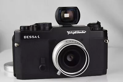 Voigtlander Bessa L Black Film Camera Skopar 25mm F/4 Lens Finder Nice • $460