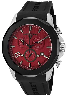 Swiss Legend 10042-05-BB Mens Monte Carlo Chronograph Red Textured Dial Black ! • $269.99
