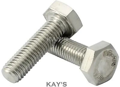 £2.97 • Buy M12 12mm HEXAGON HEAD SET SCREWS FULLY THREADED METRIC BOLTS A2 STAINLESS STEEL