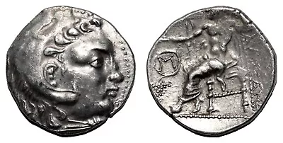 *AET* ALEXANDER III The Great AR Drachma. EF/EF-. Chios Mint. Hercules - Zeus. • $215