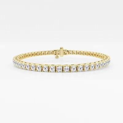 5ct Four Prong Diamond Tennis Bracelet 14K - White Gold/Yellow Gold • $2942