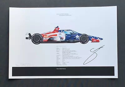 Santino Ferrucci Autographed 2023 Indy 500 18x12 Limited Edition Print • $54.99